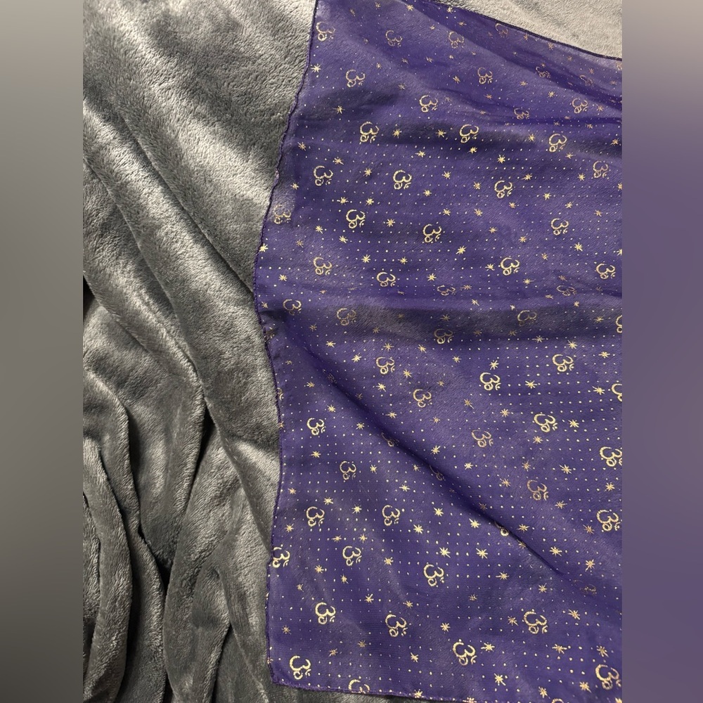 Purple Reversible Scarf with Gold or Silver Accents